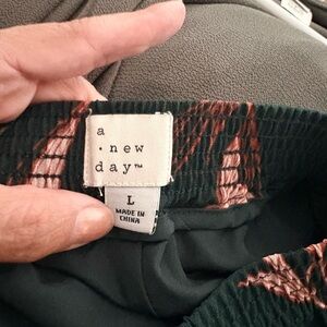 a new day Forest Green Skirt with Pink Floral Accent